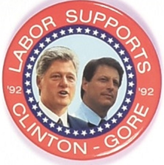 Rare Size Labor Supports Clinton, Gore