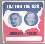 LBJ for the USA Johnson Press Sticker