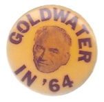 Goldwater in 64 Yellow and Purple Pin