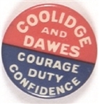 Coolidge and Dawes Courage, Duty, Confidence