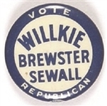 Willkie, Brewster, Sewall Maine Coattail