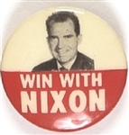 Win With Nixon California Red and White Pin