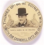 Churchill Thumbs Up World War II Pin