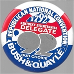 Bush, Quayle Kentucky Rub Off Convention Pin