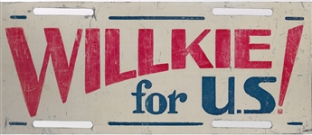 Willkie for U.S. License Plate