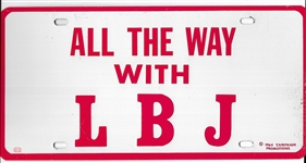 All the Way With LBJ License Plate
