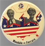 Mondale, Ferraro Vote Democrat 6 Inch Celluloid Jugate