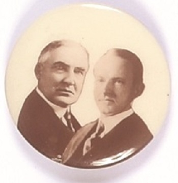 Harding, Coolidge Rare 1 1/4 Inch Jugate