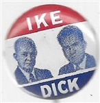 Ike and Dick Litho Sample Pin With Blue Photos