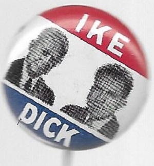 Ike and Dick Litho Sample Pin With Black Photos