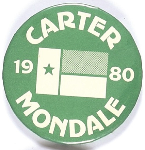 Carter, Mondale Texas Flag Pin