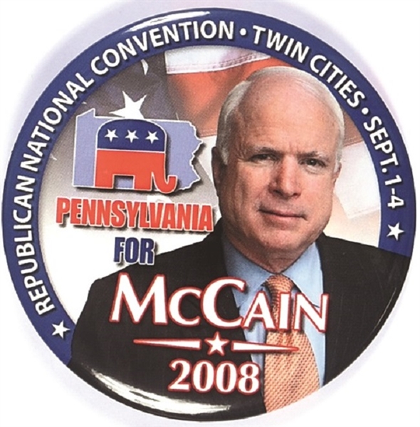 McCain 2008 Convention Pennsylvania Pin