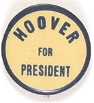 Hoover for President Blue, White Celluloid