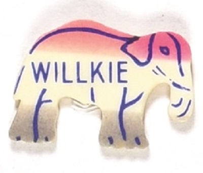 Willkie Plastic Elephant Pin