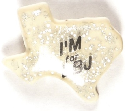 I'm for LBJ Texas Glitter Pin