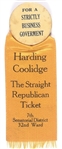 Harding, Coolidge Strictly Business Badge
