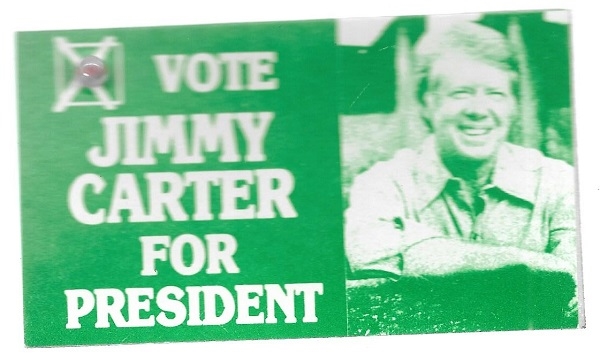 Vote Jimmy Carter Blinker Pin