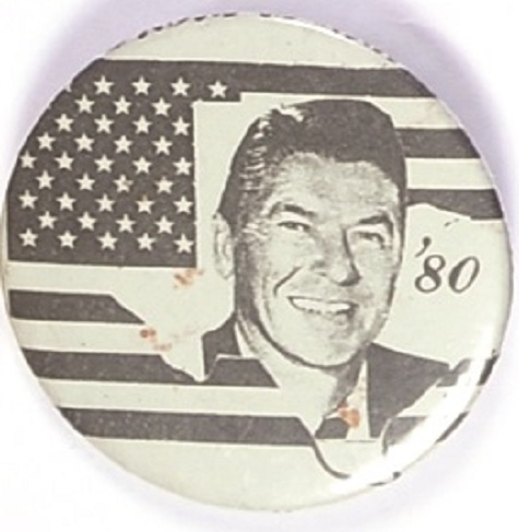 Reagan Unusual 1980 Texas Flag Celluloid