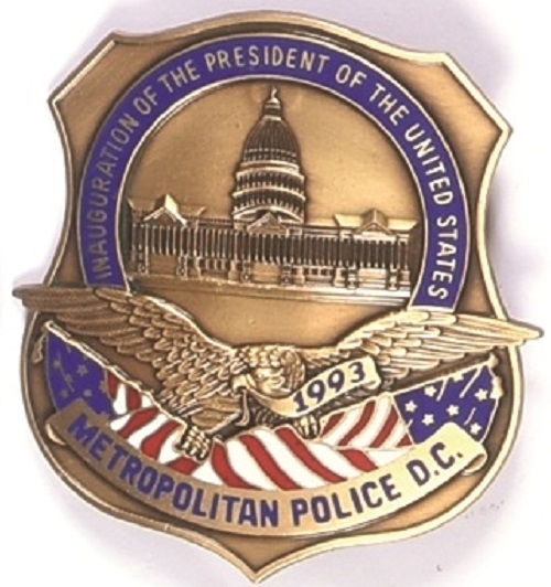 Clinton 1993 Inauguration Police Badge