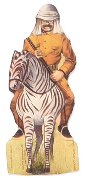 Theodore Roosevelt Safari Stand-Up Zebra Advertising Card