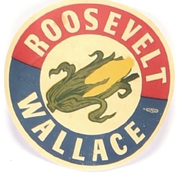 Roosevelt, Wallace Corn Paper Sticker