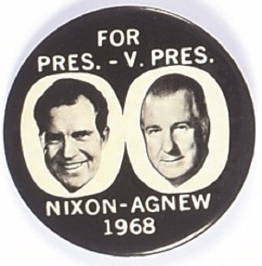 Nixon, Agnew Large Black and White Jugate