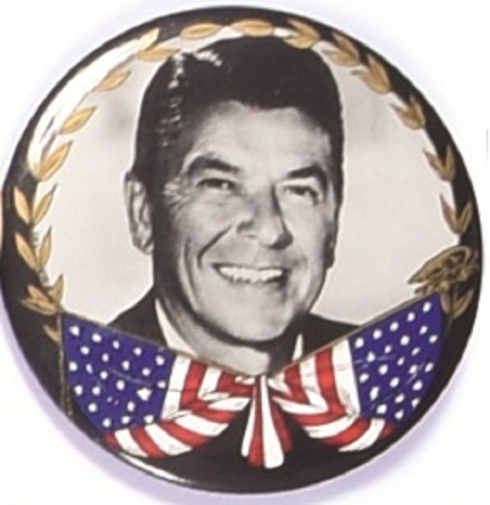 Reagan Flag and Laurel Celluloid