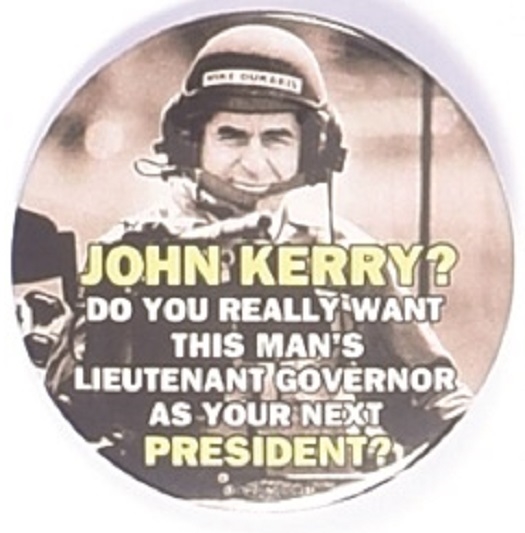 Anti Kerry Pin Picturing Dukakis and the Tank