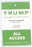 Trump Announcement All Access Pass
