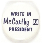 Write In McCarthy President