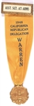 Warren 1948 California Delegation Badge