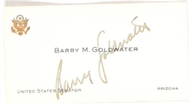 Barry Goldwater Signed United States Senator Card