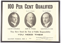 Coolidge 100 Percent Qualified Massachusetts Poster