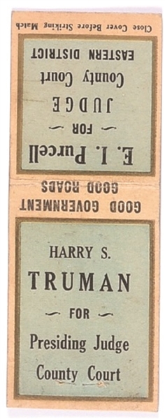 Truman for Presiding Court Jugate Missouri Matchbook Cover