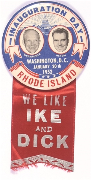 We Like Ike and Dick Rhode Island Inaugural Badge