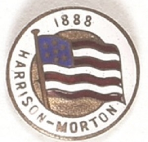 Harrison, Morton Enamel Flag Pin