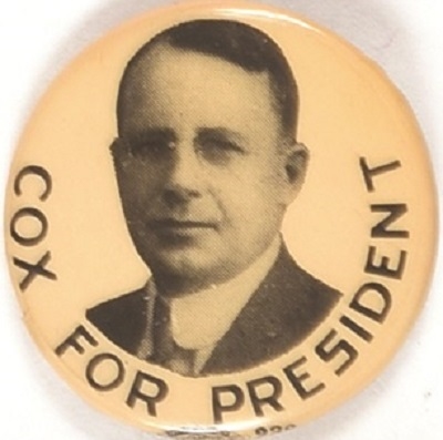 Cox for President Rare Picture Pin