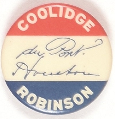 Coolidge Delaware Coattail Pinback