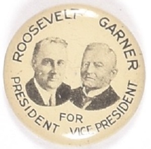Roosevelt and Garner Scarce Litho Jugate
