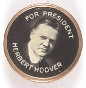 Hoover for President Framed Celluloid Stud