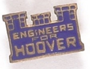 Hoover Blue, Gold Enamel Engineers Pin