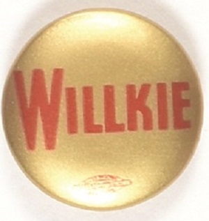 Willkie Red and Gold Celluloid