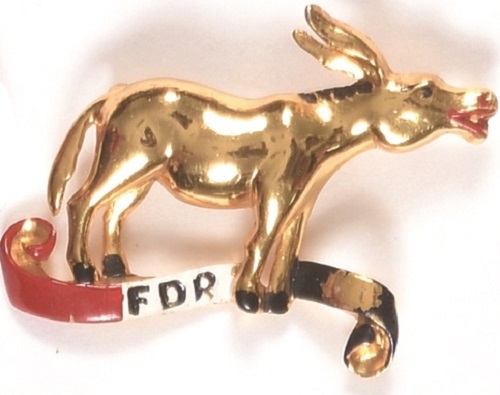 FDR Metal Democratic Donkey Pin