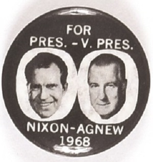 Nixon, Agnew Black and White Jugate