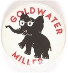 Goldwater, Miller Elephant in Glasses Pin