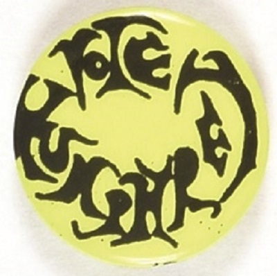 Vote for Humphrey Psychedelic Yellow Pin