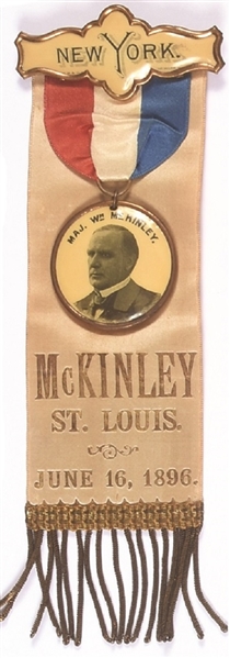 McKinley Impressive New York Badge, Ribbon