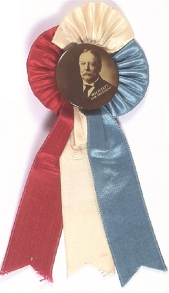 Taft Sepia Celluloid with Ribbons, Rosette