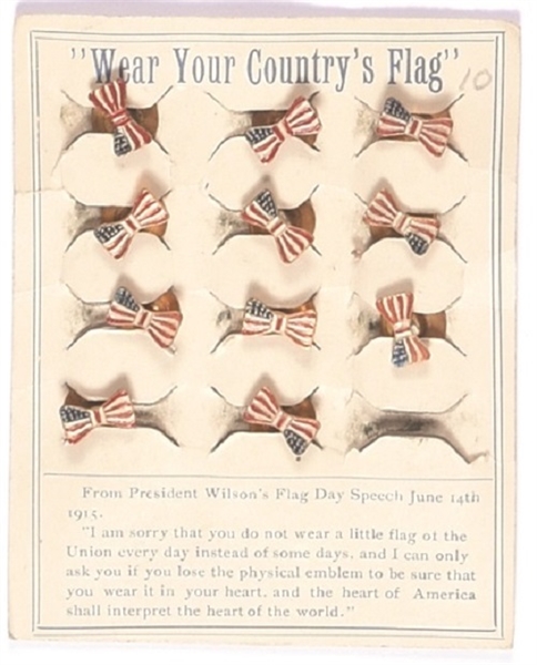 Wilson Flag Day  Card and Pins