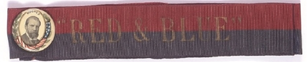 Hughes Celluloid with Red and Blue Ribbon